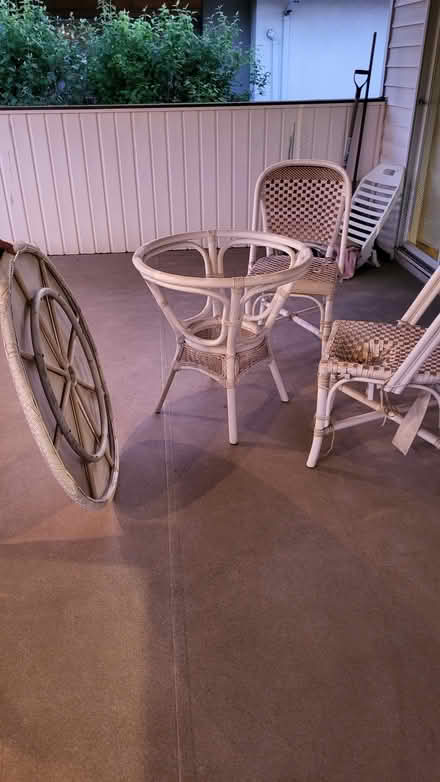 Photo of free wicker patio table and chairs (Close to Duthie and Halifax) #2