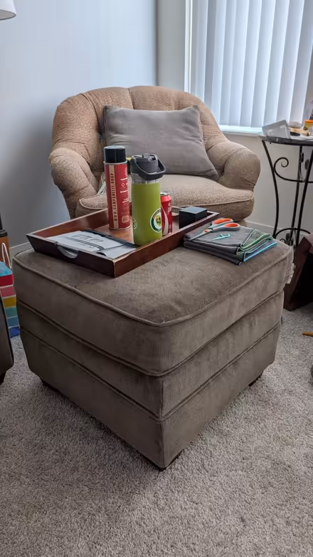 Photo of free Fabric chair and ottoman (Spring Lake Park) #2