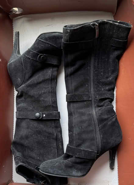Photo of free Black Suede Duo Boots. Size 4/37 (Beaconsfield HP9) #1