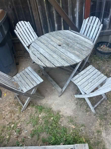 Photo of free Outdoor folding wood table/4 chairs (South Davis) #1