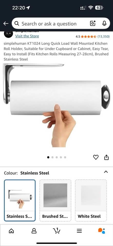 Photo of free Simplehuman Kitchn Roll Wall Holder (PR8, Birkdale) #4