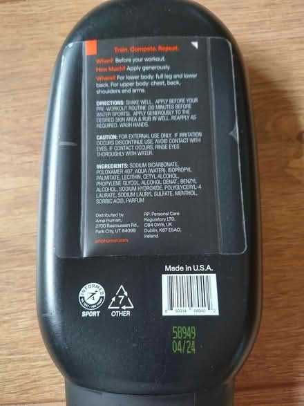 Photo of free Sports Lotion (Riseley, Bedford) #1