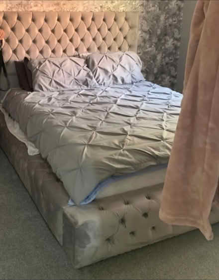 Photo of free Velvet bed grey (Highgate) #1