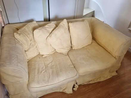 Photo of free Bed Settee with Loose Covers Yellow (HR6 area) #1