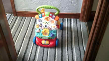 Photo of free high chair, baby walker, seat caddy, kneck wrap, bag of toys (Southmead BS7) #4