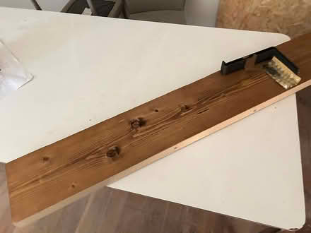 Photo of free Thick wood shelf with iron brackets (BH231HG) #4