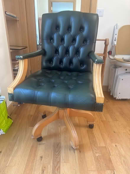 Photo of free Wooden office chair (Sg6 3nb) #1