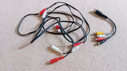 Photo of free Audio cables: 5 pin, red & white cables (Benhall GL51) #1