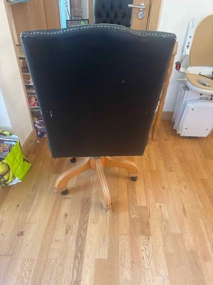 Photo of free Wooden office chair (Sg6 3nb) #3