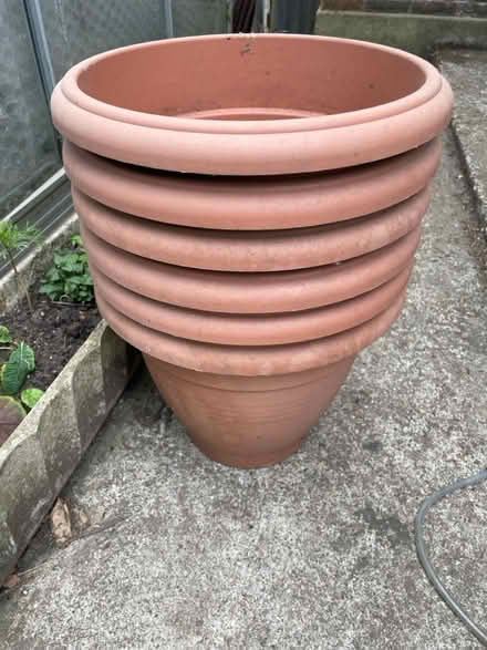 Photo of free 7 very large flower pots (Wimbledon Park SW19) #1