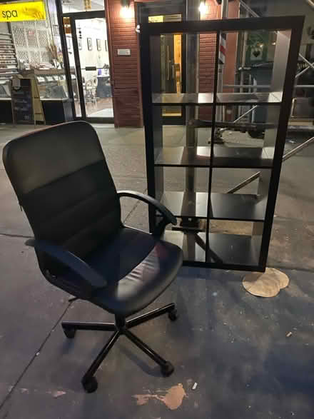 Photo of free CURB ALERT shelf unit and chair (Upper West Side 10023) #1