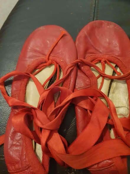 Photo of free Ballet shoes. Red leather . With ribbon.size 1 (Tilehurst RG31) #1