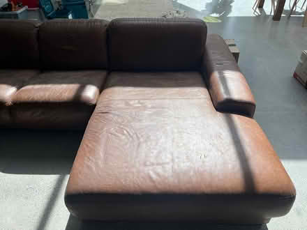 Photo of free L- shaped leather couch (D14) #3