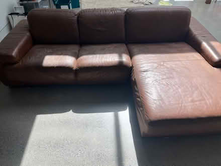 Photo of free L- shaped leather couch (D14) #1