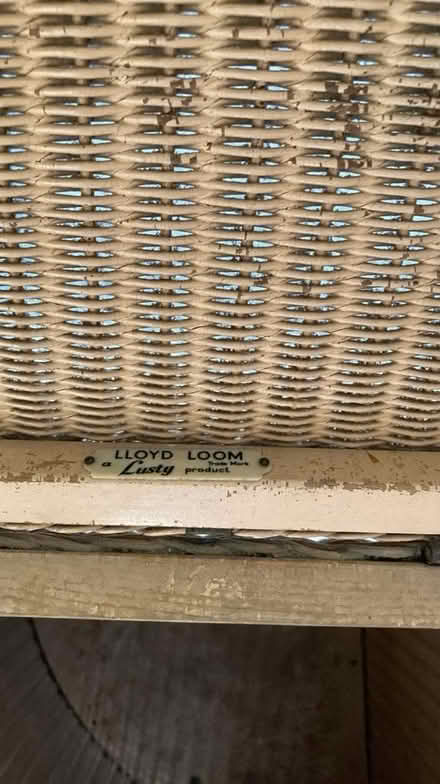 Photo of free Lloyd Loom linen basket (Bugbrooke) #3