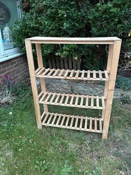Photo of free Wooden John Lewis shoe rack (Epsom KT19) #1