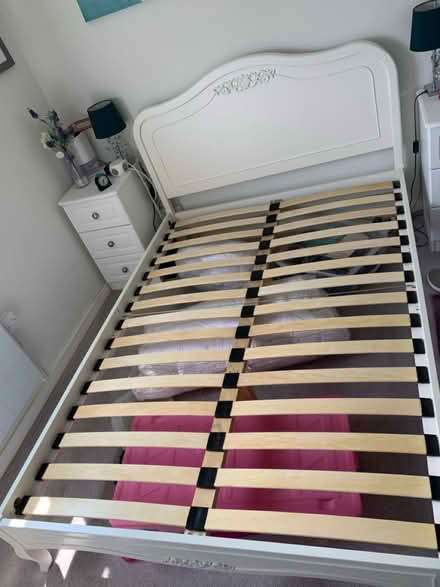 Photo of free White wooden double bed frame (Hoddesdon, EN11) #1