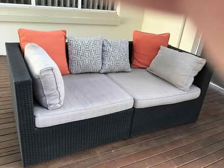 Photo of free Two seater outdoor sofa (Hillarys side) #1