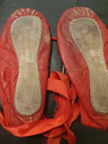 Photo of free Ballet shoes. Red leather . With ribbon.size 1 (Tilehurst RG31) #2