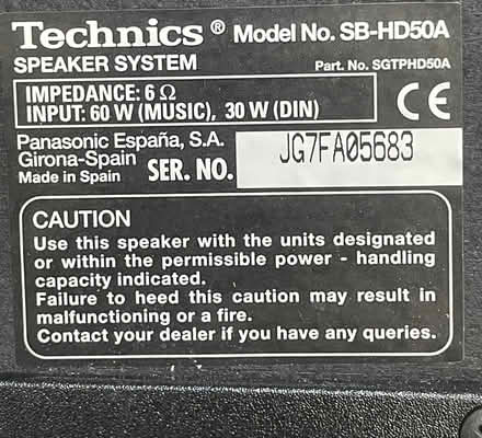 Photo of free A pair of Technics loudspeakers. (Fishers Green SG1) #3