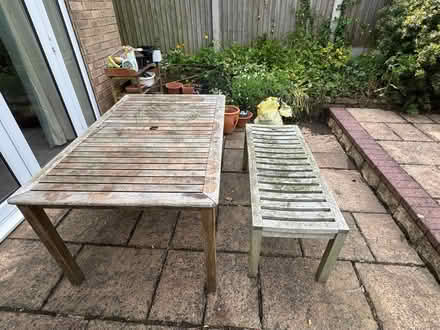 Photo of free Garden table and matching bench (Southwell NG25) #2