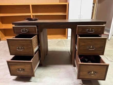 Photo of free Wood Desk - Double side drawers (Westminster, CO 80031) #2