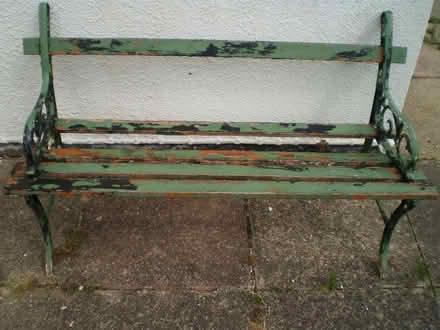 Photo of free Old Worn Garden Seat 4ft (Waltham Chase SO32) #1