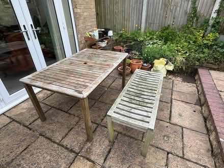 Photo of free Garden table and matching bench (Southwell NG25) #1