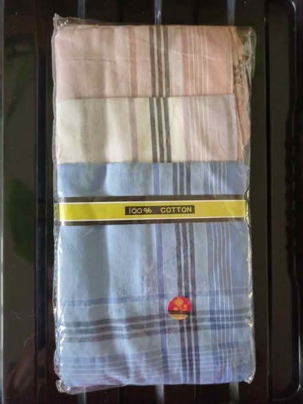 Photo of free 12 men's cotton hankies (Castlefields SY1) #1