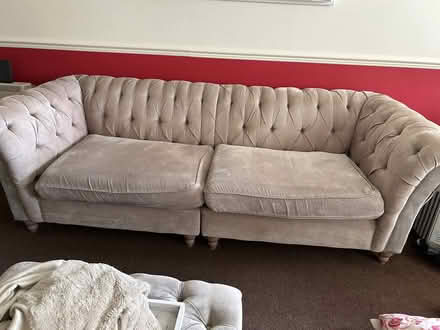 Photo of free 4 Seater sofa (Some damage) (Gidea Park RM1) #1