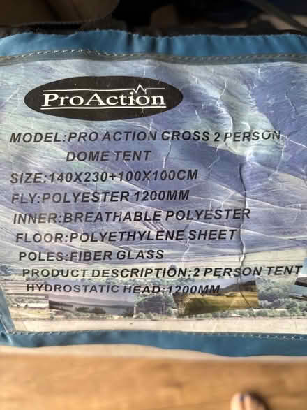Photo of free 2 person waterproof tent (Limehouse E1) #2