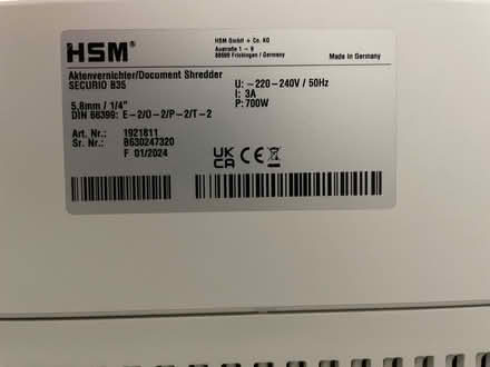Photo of free HSM Bulk Shredder (Top Amersham HP6) #3