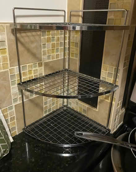 Photo of free metal corner shelf - used (Bay Ridge) #1