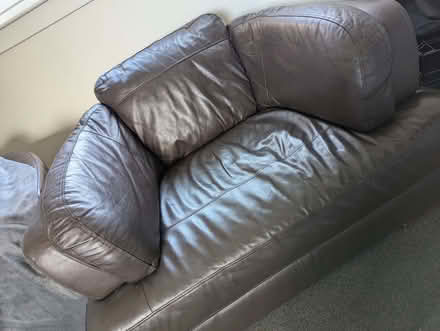 Photo of free Large Brown Leather Arm Chair (Glenrothes KY7) #1