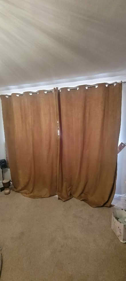 Photo of free Suede Effect Curtains With Tie Backs (Dinnington S25) #1