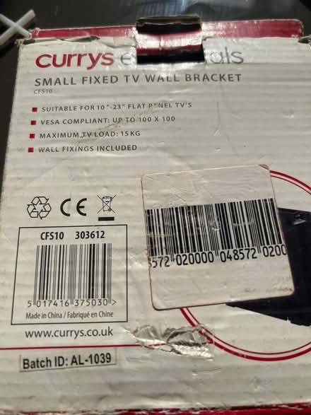 Photo of free Wall bracket for tv (Whelley WN1) #2