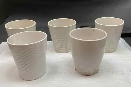 Photo of free Small White Ceramic Pots - Holders (Newport Beach (Eastbluff)) #1