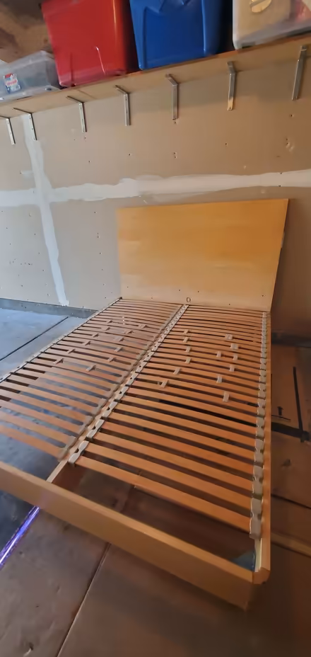 Photo of free Wood bedframe/headboard (Willow Glen) #1