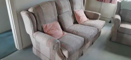Photo of free 3 seater sofa and 2 armchairs (Godstone) #1