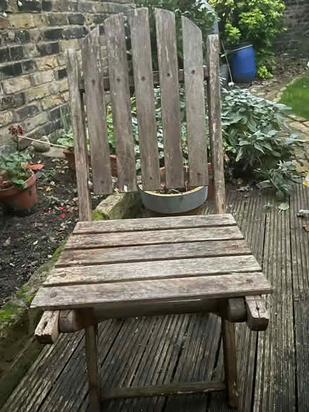 Photo of free Wooden garden chairs x 4 (West Ham E15) #1