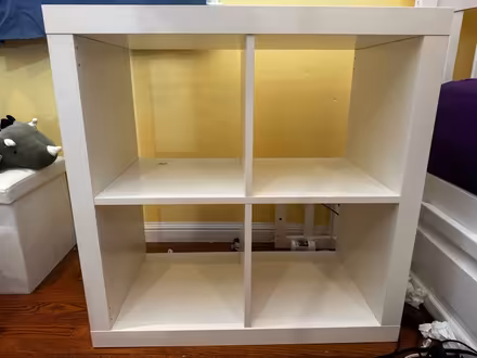 Photo of free White wooden shelf w/ mirror decals (Near Santa Rita) #1