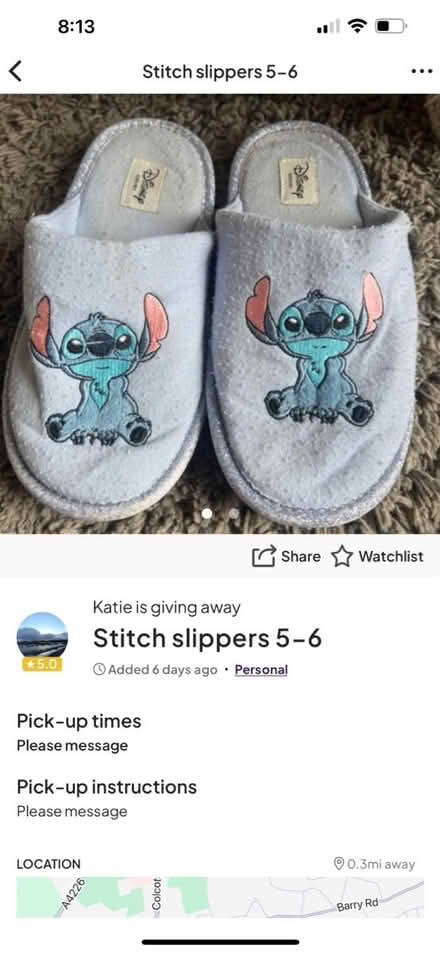 Photo of free Disney stitch slippers (Barry CF62) #1