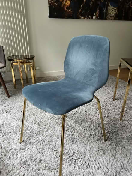 Photo of free John Lewis blue velvet chair (Lauriston EH3) #1