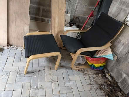 Photo of free IKEA poang armchair and footstool. (Banwell BS29) #1