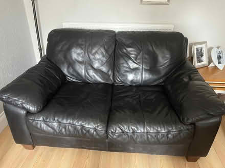 Photo of free Three Piece Suite - black leather (IP2) #2