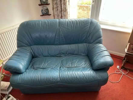 Photo of free Leather sofa (East Blatchington BN25) #1