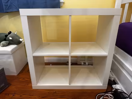 Photo of free White wooden shelf w/ mirror decals (Near Santa Rita) #2