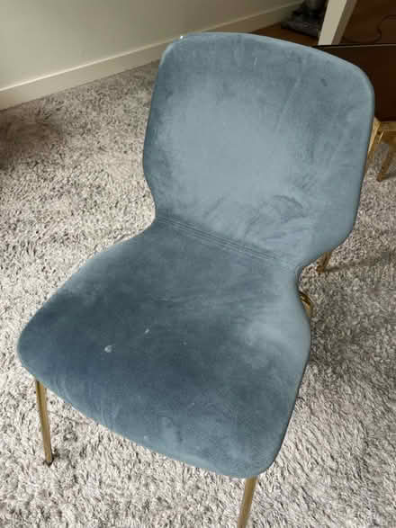 Photo of free John Lewis blue velvet chair (Lauriston EH3) #2