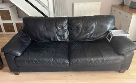 Photo of free Three Piece Suite - black leather (IP2) #1