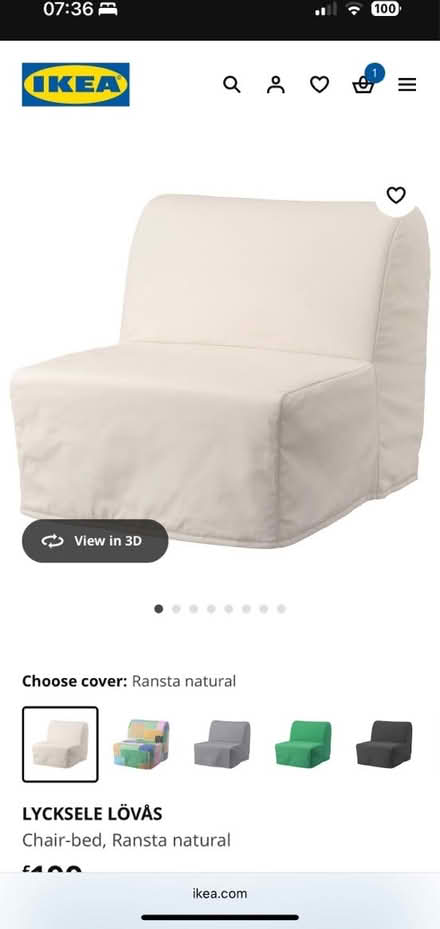 Photo of free Ikea LYCKSELE chair bed frame cover (Hatch Warren RG22) #1